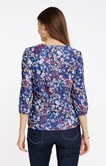 Tee-shirt fleuri col mao