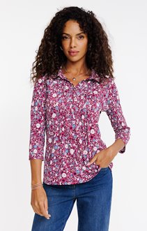 Tee-shirt col polo avec plis
