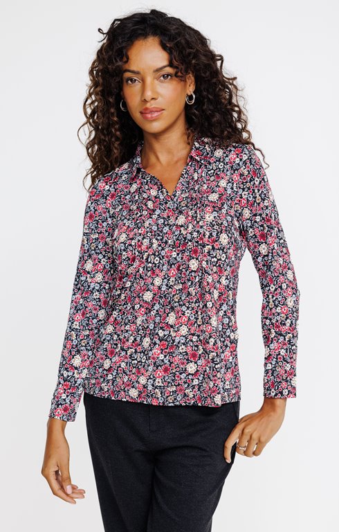 Tee-shirt col polo avec plis