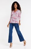 Tee-shirt avec plis imprimé patch fleurs