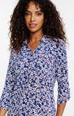 Tee-shirt col polo imprimé fleurs