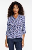 Tee-shirt col polo imprimé fleurs