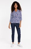 Tee-shirt col polo imprimé fleurs