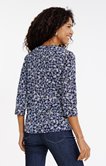 Tee-shirt col mao manches 3/4