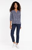 Tee-shirt col mao manches 3/4