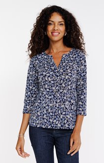 Tee-shirt col mao manches 3/4