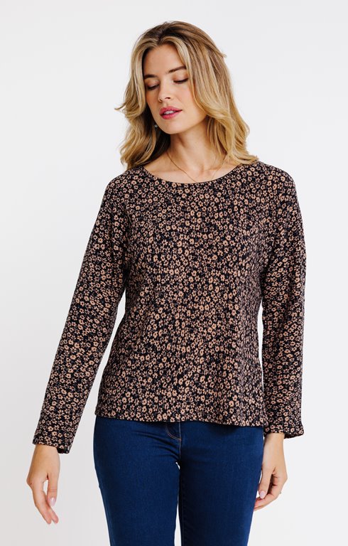 Tee-shirt col rond manches 3/4