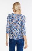 Tee-shirt col mao imprimé feuillage