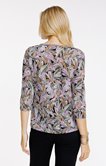 Tee-shirt col mao imprimé feuillage