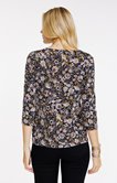 Tee-shirt col mao imprimé fleur indienne