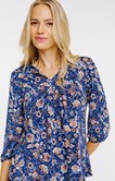 Tee-shirt col mao manches 3/4