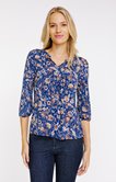 Tee-shirt col mao manches 3/4