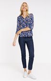 Tee-shirt col mao manches 3/4
