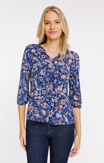 Tee-shirt col mao manches 3/4