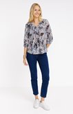 Tee-shirt col mao manches 3/4