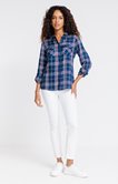 Chemise à carreaux brodée