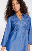 Chemise brodée en lyocell