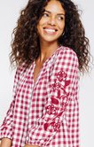 Blouse vichy brodée