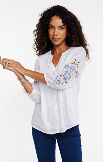 Blouse avec manches brodées