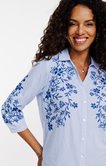 Chemise rayée brodée