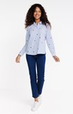 Chemise rayée coeurs brodés