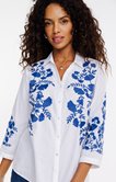 Chemise unie brodée