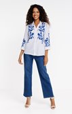 Chemise unie brodée
