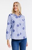 Chemise rayée brodée