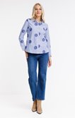 Chemise rayée brodée