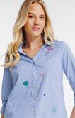 Chemise à rayure brodée