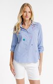 Chemise à rayure brodée