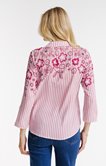 Chemise à rayures fleurs brodées