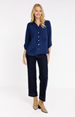 Chemise unie brodée