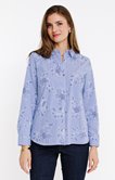 Chemise rayée à imprimé fleurs