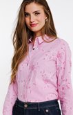 Chemise rayée à imprimé fleurs