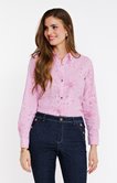 Chemise rayée à imprimé fleurs