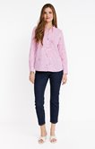 Chemise rayée à imprimé fleurs
