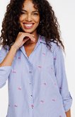 Chemise rayée à fleurs