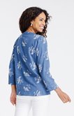Blouse col mao brodée