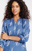 Blouse col mao brodée