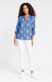 Blouse col mao brodée
