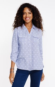 Chemise rayée avec fleurs