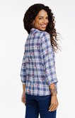 Chemise imprimée carreaux avec fleurs