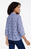 Chemise imprimée carreaux et coeurs