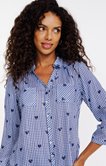 Chemise imprimée carreaux et coeurs
