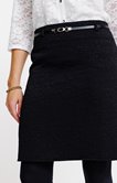 Jupe genoux en jacquard avec ceinture