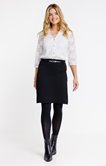 Jupe genoux en jacquard avec ceinture