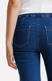 Pantalon jogging en jean cordon léopard