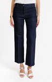 Pantalon jean large plis marqués