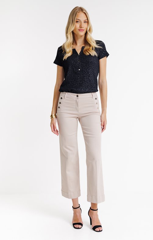 Pantalon à pont coupe large